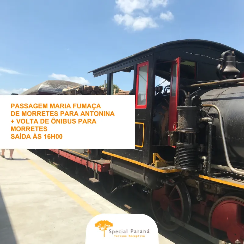 Maria Fumaça Morretes / Antonina - saída às 16h00